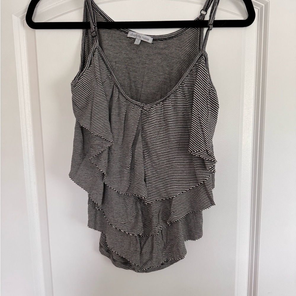 Charlotte Russe Gray Ruffled Tiered Camisole